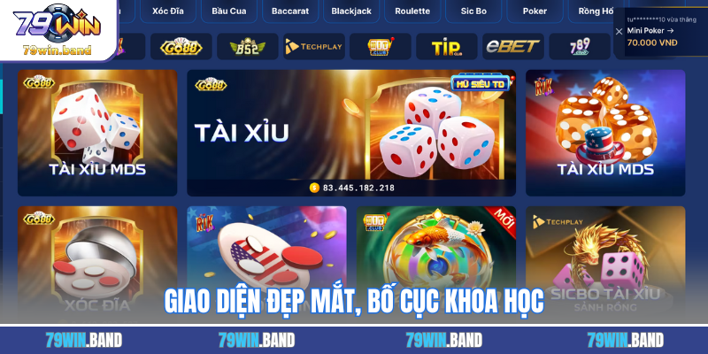 Giao diện đẹp mắt, bố cục khoa học