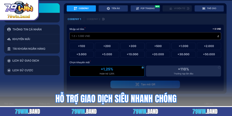Hỗ trợ giao dịch siêu nhanh chóng