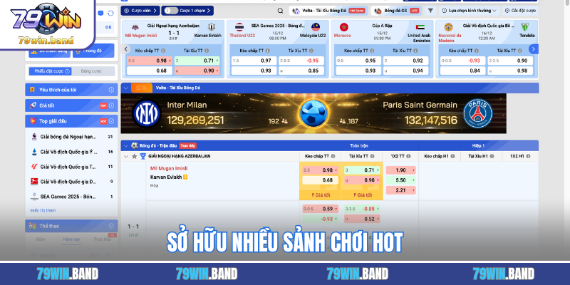 Sở hữu nhiều sảnh chơi hot